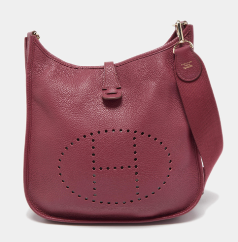 Hermes Tosca Taurillion Clemence Leather Evelyne III PM Bag