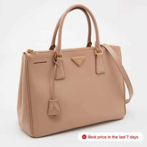 Prada Dusty Pink Saffiano Lux Leather Medium Galleria Tote